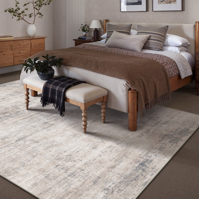 Elyndor Elegant Abstract Area Rug, Beige, Rectangle 2'3" x 2'9"