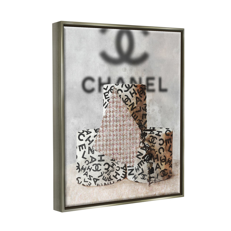 Art mural sur toile flottante à la mode avec lustre gris, H 21 po x l 17 po x P 1,7 po, Cadre flottant gris lustré