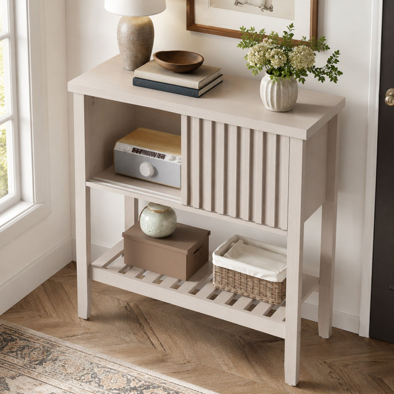 Console Colthyn 31,5 po avec portes coulissantes et tablette de rangement