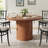 47" Round Dining Table for 4-6, Farmhouse Kitchen Table With 2-Tier Storage Shelf, Drawer and Sliding Door-1925836522