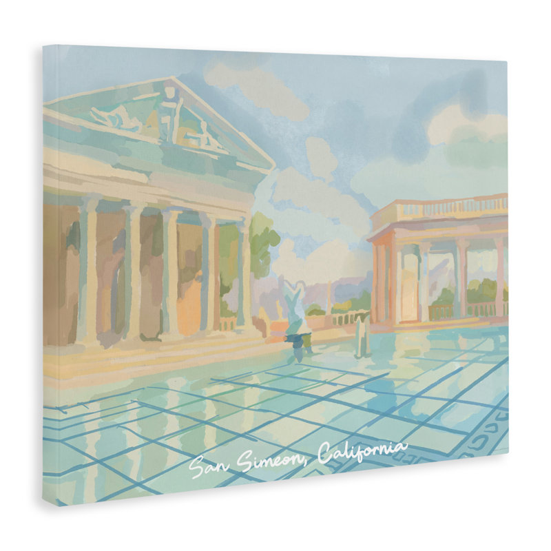 Toile San Simeon en Californie, conception par Amelia Noyes, H 16 po x l 20 po