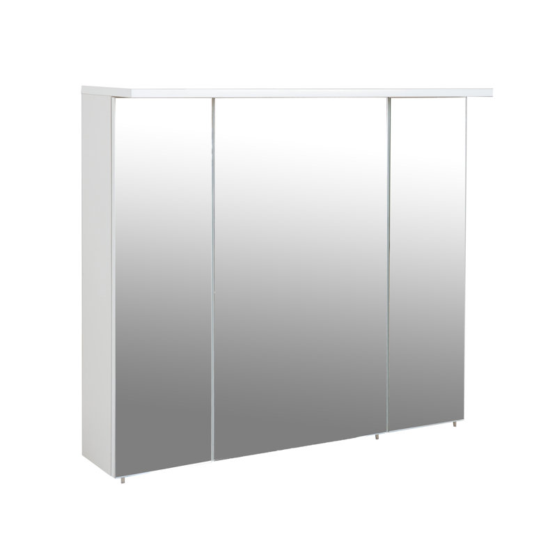 Burtis W 723mm H Surface Frameless Medicine Cabinet Mirror 6 Adjustable, 72.3cm H x 80cm W x 16cm D