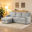Canapé-lit modulaire Upholstery avec méridienne de rangement, canapé-lit avec port USB, 2 porte-gobelets sur les coussins de dossier-97591105