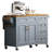 52'' Kitchen Island with Drop Leaf, Embossed Texture Kitchen Island on Wheels with Spice Rack, Towel Rack, 2 Doors and 5 Drawers-558130778