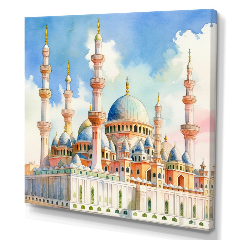 Expressions de la mosquée islamique II, H 36 po x l 36 po x P 1,5 po, Toile tendue