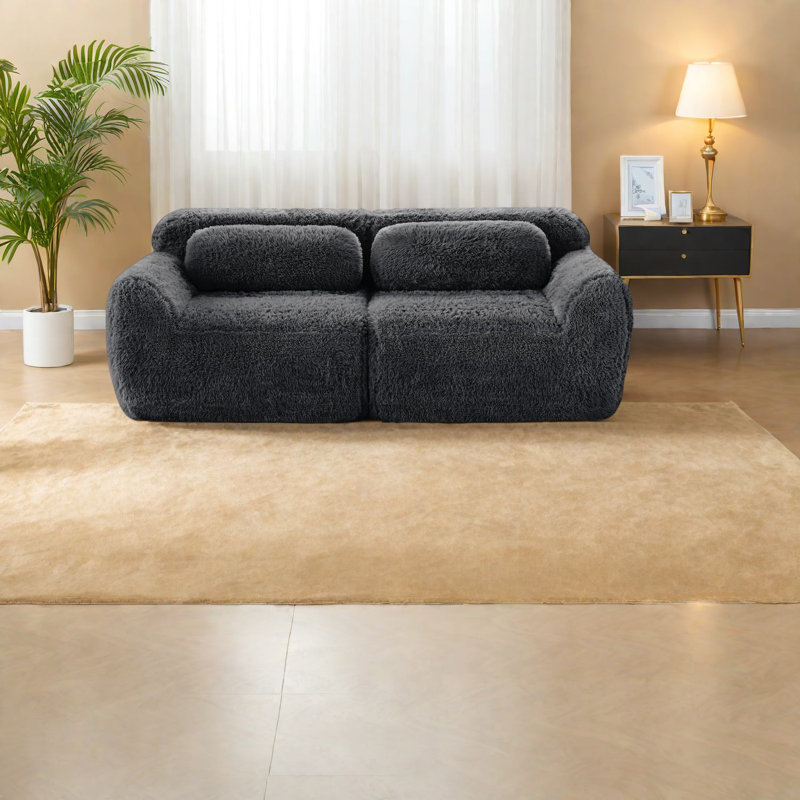 Canapé modulaire moelleux moderne, conception ergonomique pour le salon, gris foncé