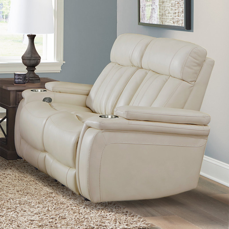 Batta 64" Upholstered Power Reclining Loveseat, Fantom Ivory