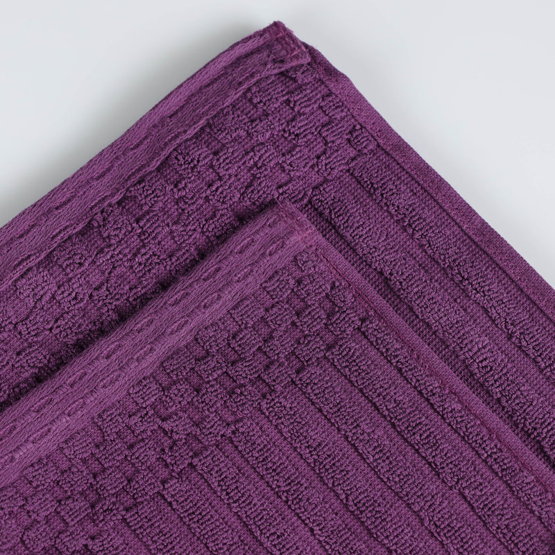 Serviettes de bain en coton uni et à carreaux très absorbantes en coton par yahola, Prune