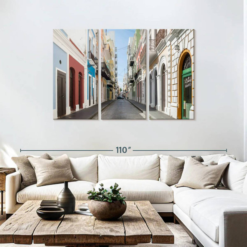 Scène de rue Sebbie San Juan, H 48 po x l 74 po