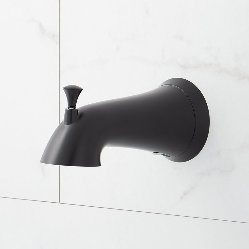 Signature Hardware Provincetown Tub Spout with Diverter, Matte Black
