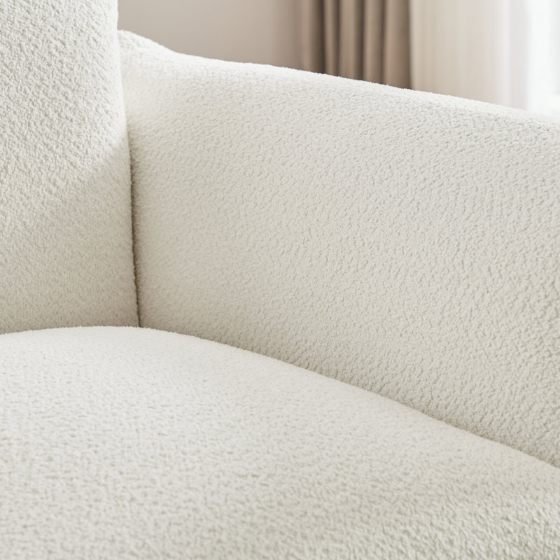 Chaise d'appoint simple, chaise Sherpa, chaise d'appoint moderne, Blanc