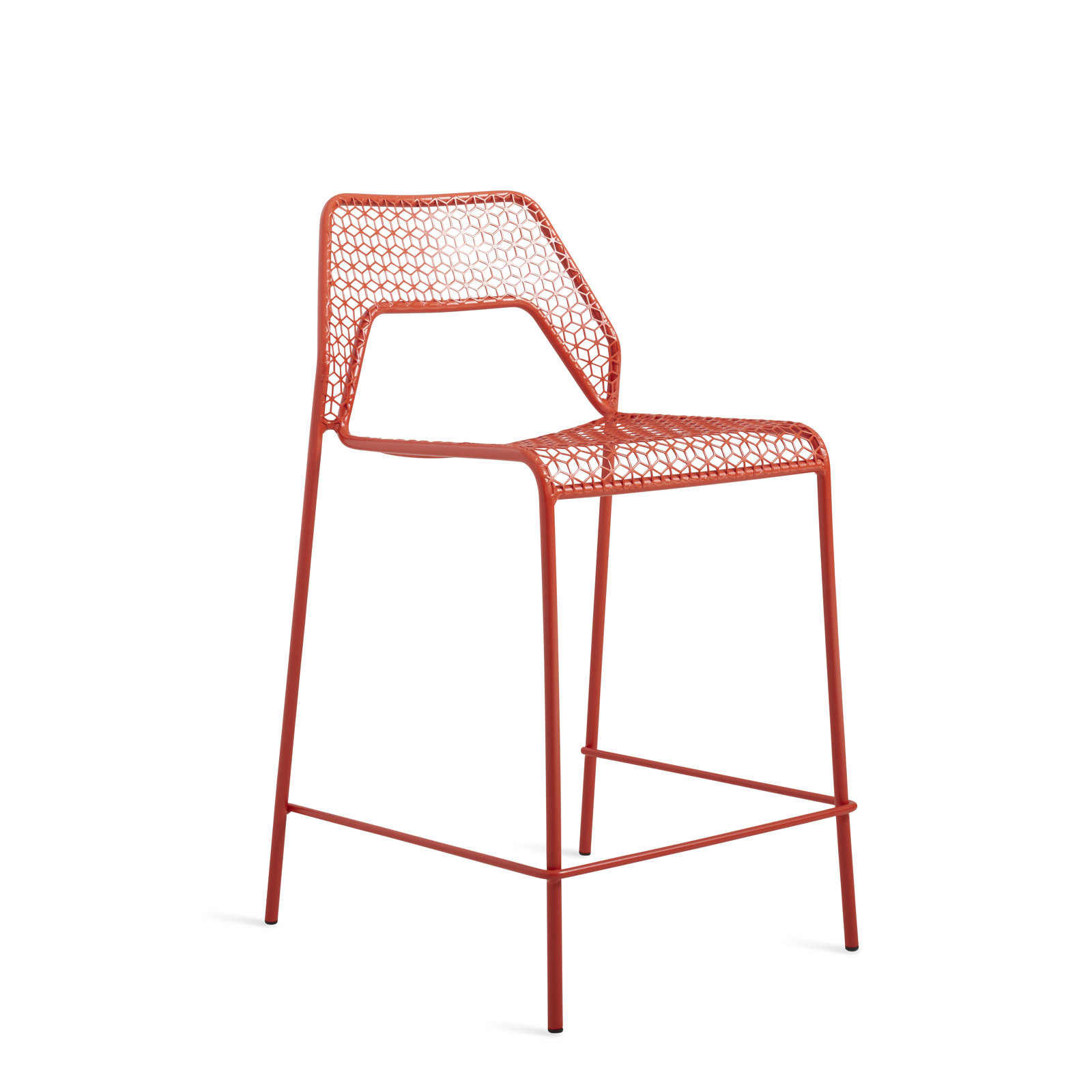 Hot Mesh Outdoor Bar Stool, Humble Red, Counter Stool (24.4" Seat Height)