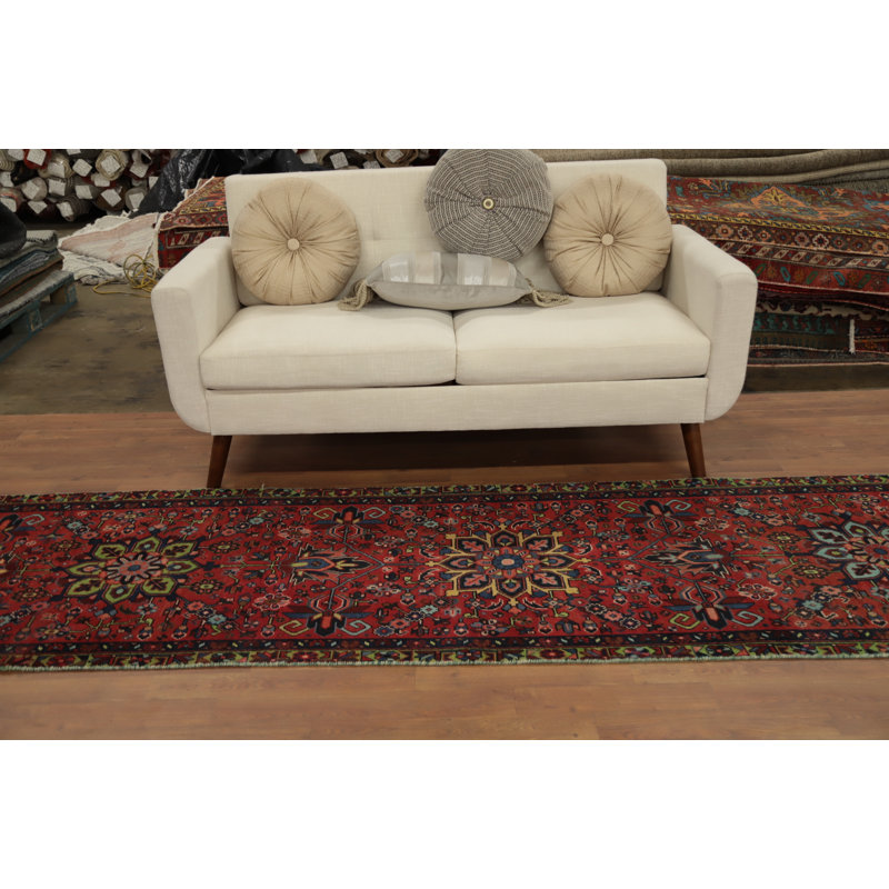 Tapis de couloir traditionnel en laine fait à la main 3 x 11