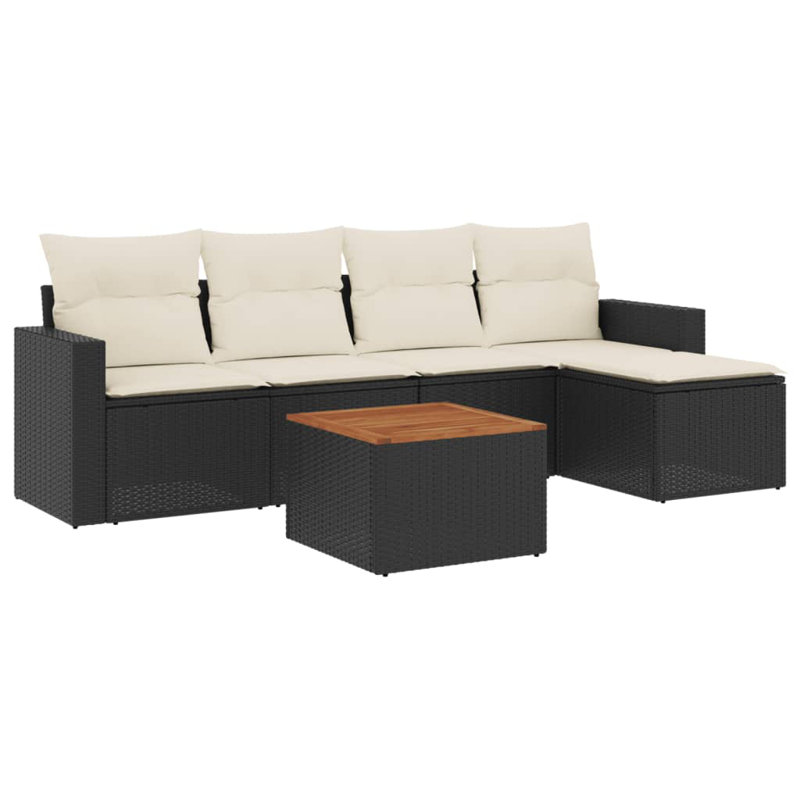Ensemble de canapé de jardin Vidaxl noir et crème