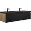 Prius 60 Inch Double Sink Vanity With A Integrated Black Sink 