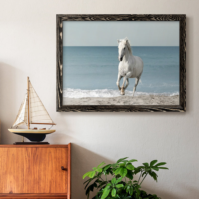 Camargue Beach Horse, reproduction sur toile encadrée, Noir, H 14 po x l 20 po
