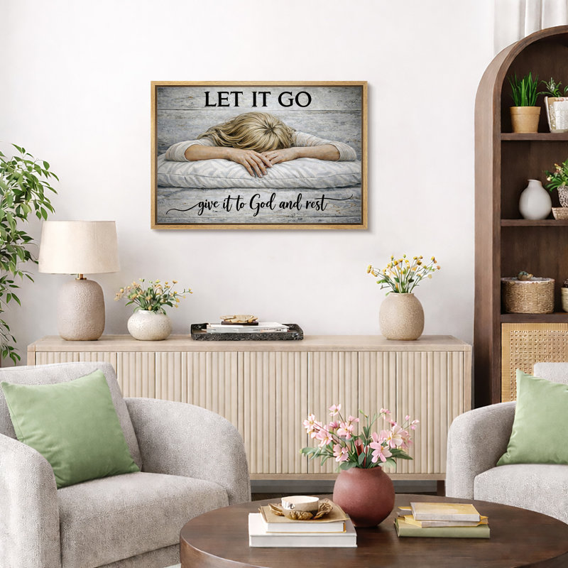 Let It Go Art, donner à Dieu, impression sur toile, impression sur toile encadrée, H 24 po x l 36 po x P 1,5 po