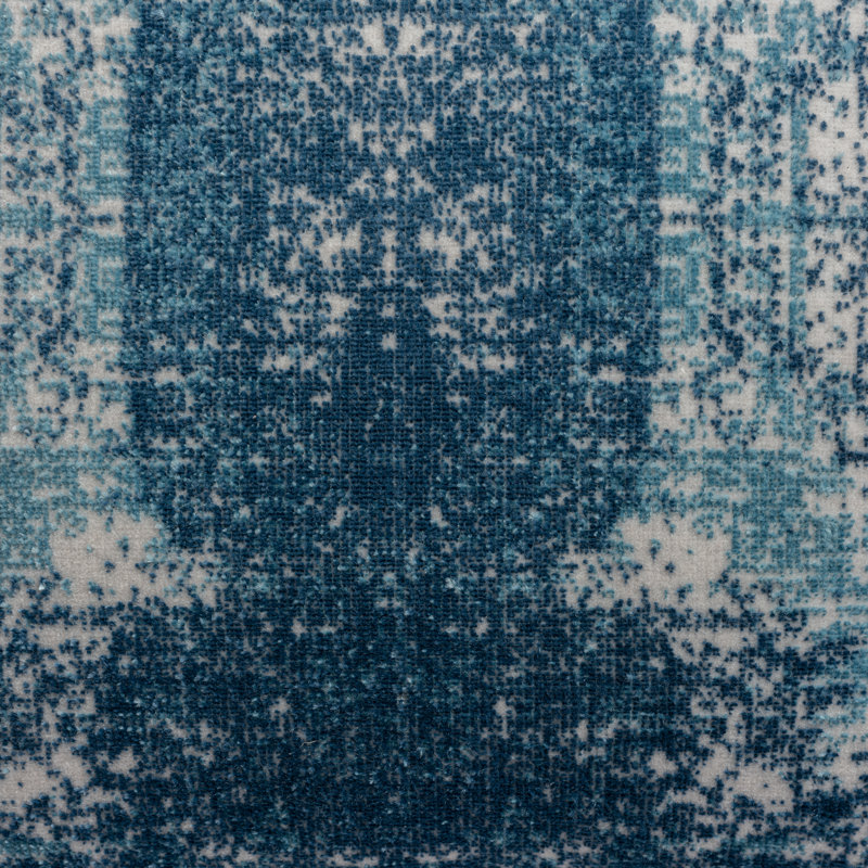 Blue and Ivory Abstract Acrylic Blend Square Throw Pillow 20" x 20"