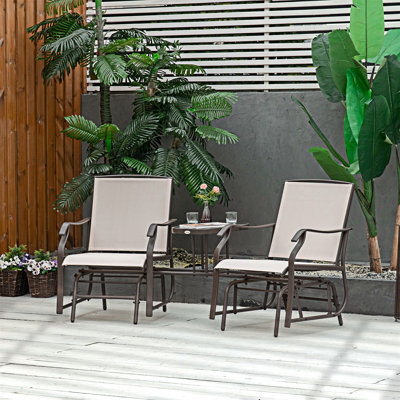 Fauteuils coulissants d'extérieur avec table basse