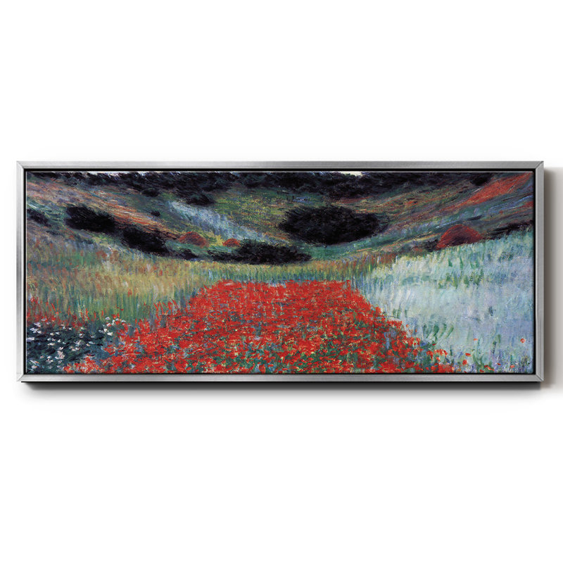 Champ de coquelicots à Giverny par Monet, Argent, H 24 po x l 60 po x P 1,5 po