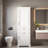 Tall Freestanding Bathroom Storage With 2 Damping-hinge Doors, 2 Drawers, Adjustable Shelf And Black Lron Handles