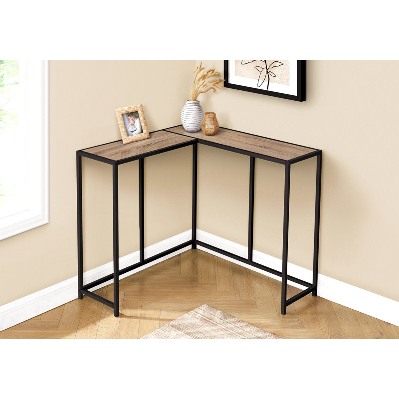 Accent Table, Console, Entryway, Narrow, Corner, Living Room, Bedroom, Brown Laminate, Taupe