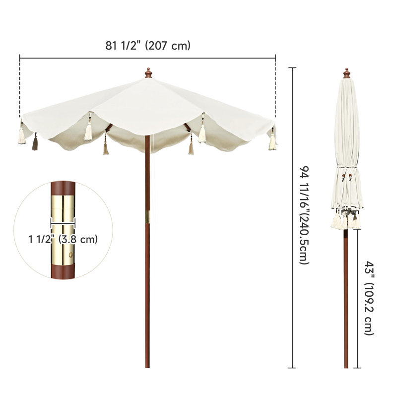 Parasol Loveah 81,5 avec contrepoids inclus, Ivoire
