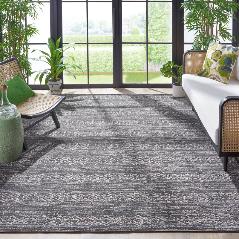 Tapis d'intérieur / extérieur à motif géométrique Jolisha Performance, Tapis de couloir 2 pi 3 po x 8 pi