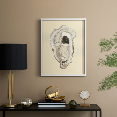 Impression encadrée sépia Oysters III - bois massif