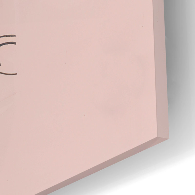 Léopard sur fond rose minimaliste »par MomArt, verre acrylique, art mural, H 16 po x l 12 po x P 0,13 po