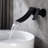 Wall Mount Bathroom Faucet In Matte Black, Comprised Of Brass With Wide Waterfall Spout And Exact Control Valve For Fluent Water Flow Black Faucet, Made Expansive Arc Precise A Delightful Utilization-121617379