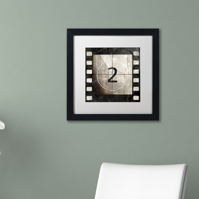 Jadaya 'Vintage Countdown II' Framed Graphic Art, 11" H x 11" W, Black Framed Canvas, White