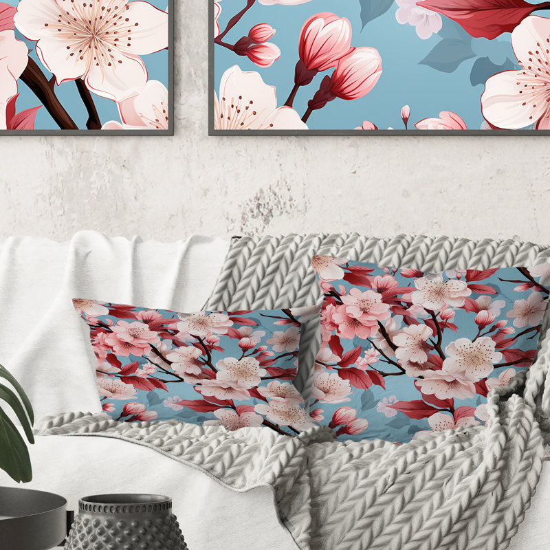Coussin décoratif en polyester Cherry Blossom Bliss II, H 18 po x l 18 po