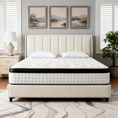 12 In. Medium Tight Top Hybrid Mattress, Stronger Support, Motion Isolation & Pressure Relief With Certipur-US & OEKO-TEX Certified by Alwyn Home