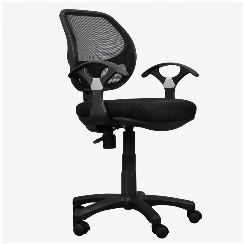 Chaise de bureau en filet mobili à dossier moyen, noir
