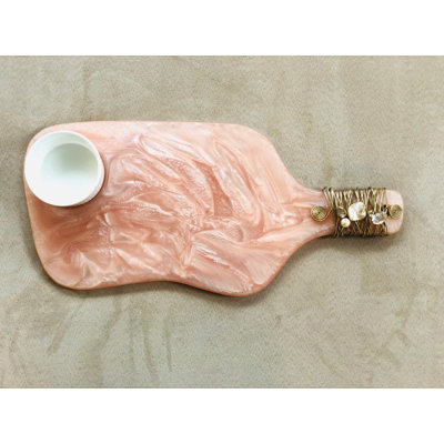 Wrought Studio™ Bailei Porcelain Resin Stainless Steel Chips and Dip Platter Serving Dish