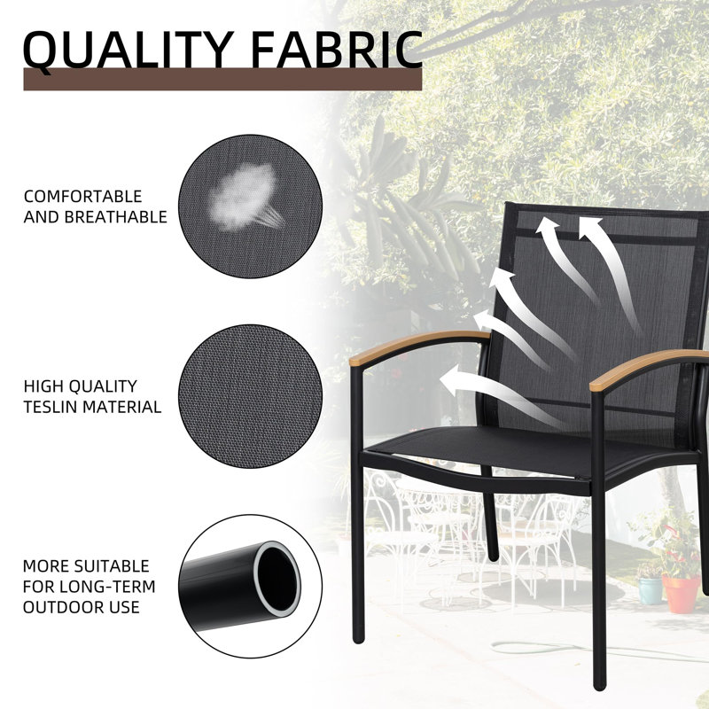 Outdoor Patio Bistro Set, Black
