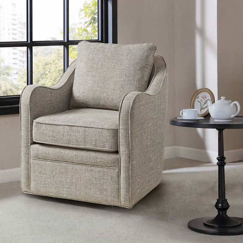 Fauteuil pivotant à siège large Brianne, Gris
