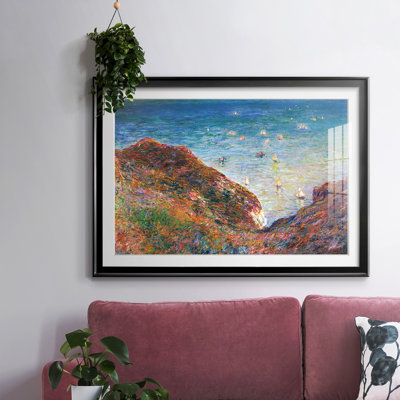 "Sur les falaises de Pour Ville", impression par beau temps sur papier par Claude Monet