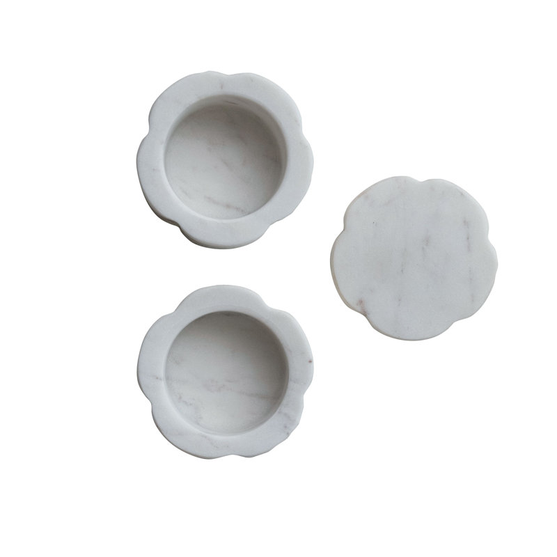 Elegant Marble Pinch Pot With Lid