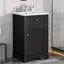Meuble-lavabo de 20 po avec lavabo, armoire de salle de bain avec porte à fermeture douce, support de rangement et tablette réglable-1481005027