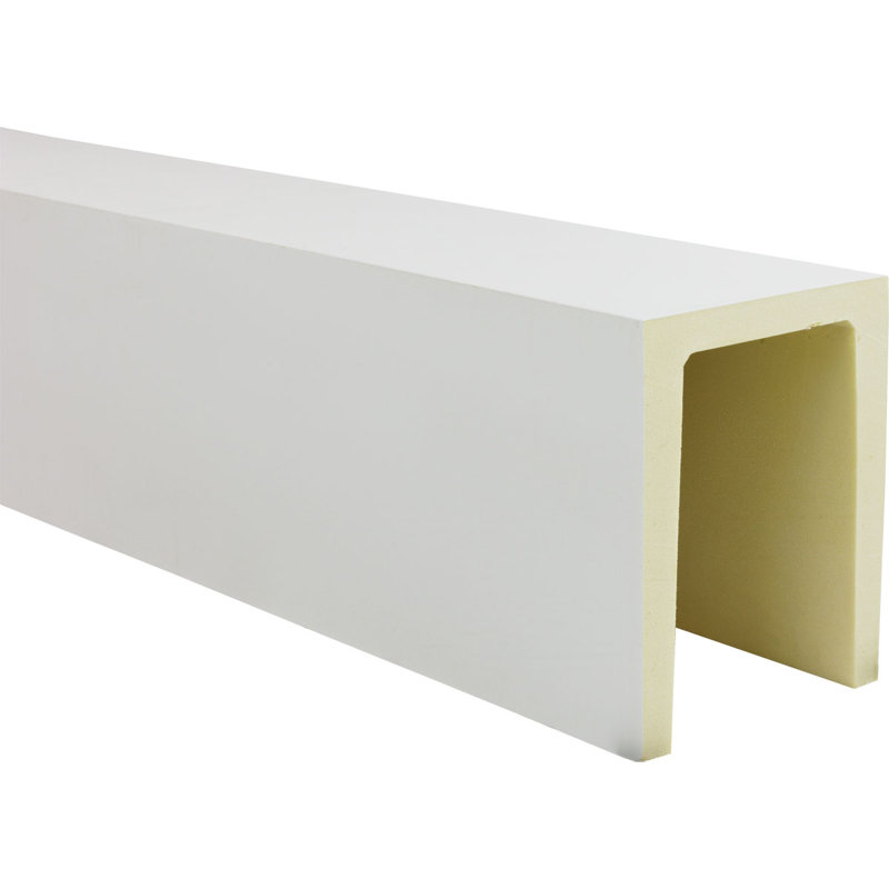 Poutre de plafond en faux bois 3 pans (poutre en U) HeritageTimber, Apprêt brun clair, H 5,5 po x l 5,5 po x P 96 po