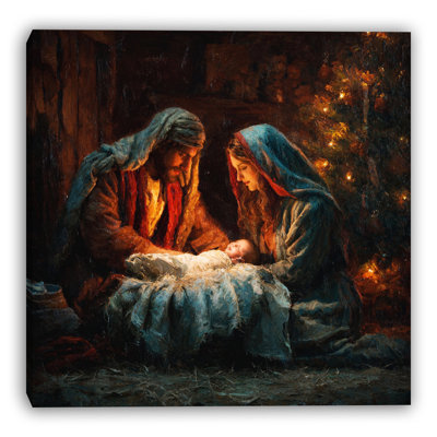 Art sacré sur toile «Christmas Night Nativité»