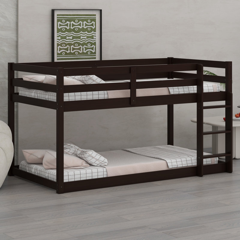 Lit superposé en bois avec échelle, Espresso