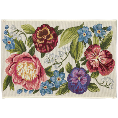 Andreane Floral Synthetic Non-Skid Kitchen Mat