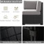  Ensemble de meubles de patio 6 pièces, ensemble de conversation modulaire en rotin noir-714796603-714796606