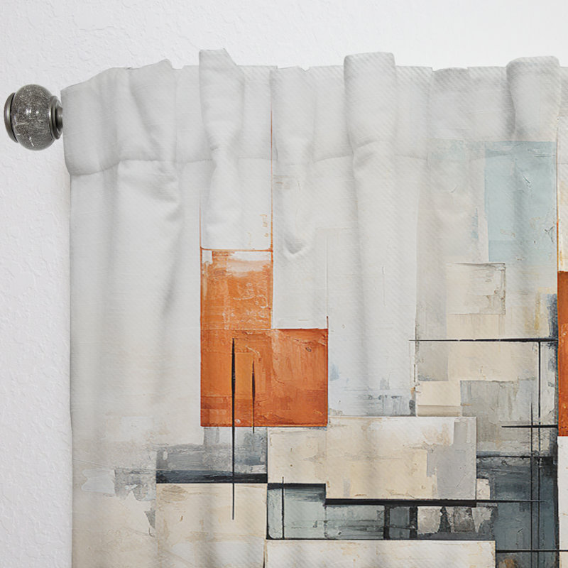 Verini Constructivism Construit Horizons VI - Rideau Constructivism - Velours obscurcissant - 1 panneau, L 52 po x L 120 po