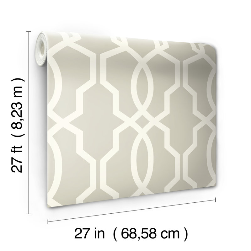 Rouleau de papier peint 2,25 pi x l 27 po Klement, Gris clair