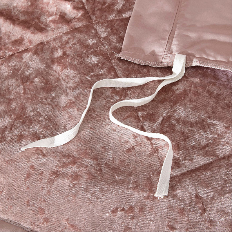Velvet Duvet Cover Set With Throw Pillow, King Duvet Cover + 3 Additional Pieces, Blush