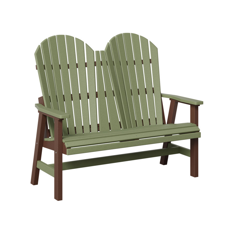 Berlin Gardens Comfo Back Loveseat, Sage Top/Chocolate Brown Base